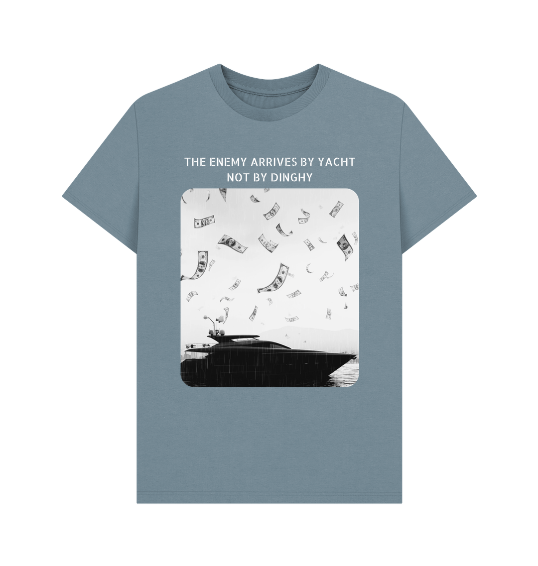 Stone Blue Printed T-shirt Front