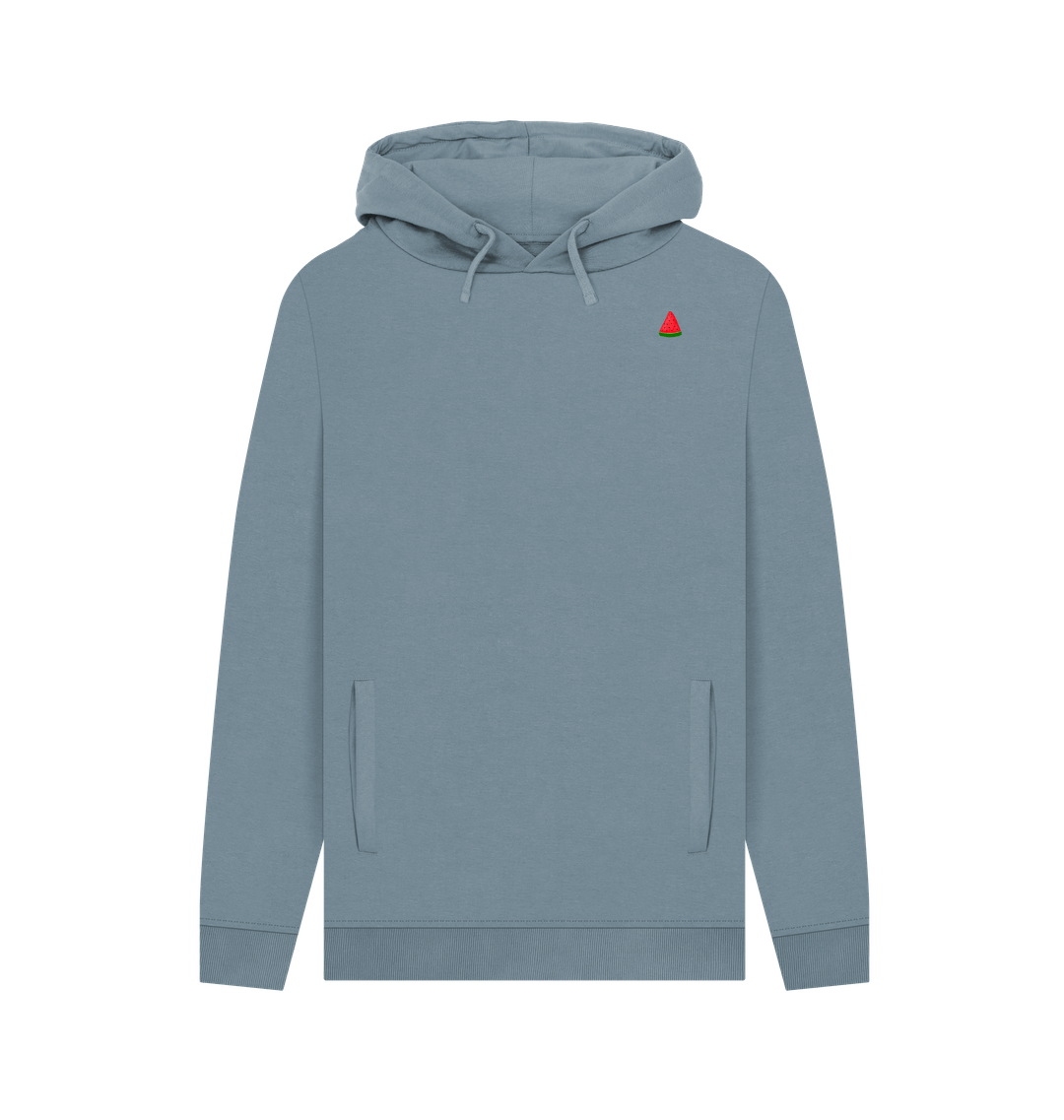 Stone Blue Printed Hoody Front
